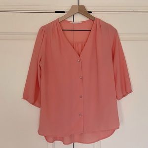 BOGO - Pink Blouse with Silver Buttons